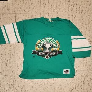CFL Saskatchewan Grey Cup 1995 Full Graphic Oversized T Shirt Vintage 90's